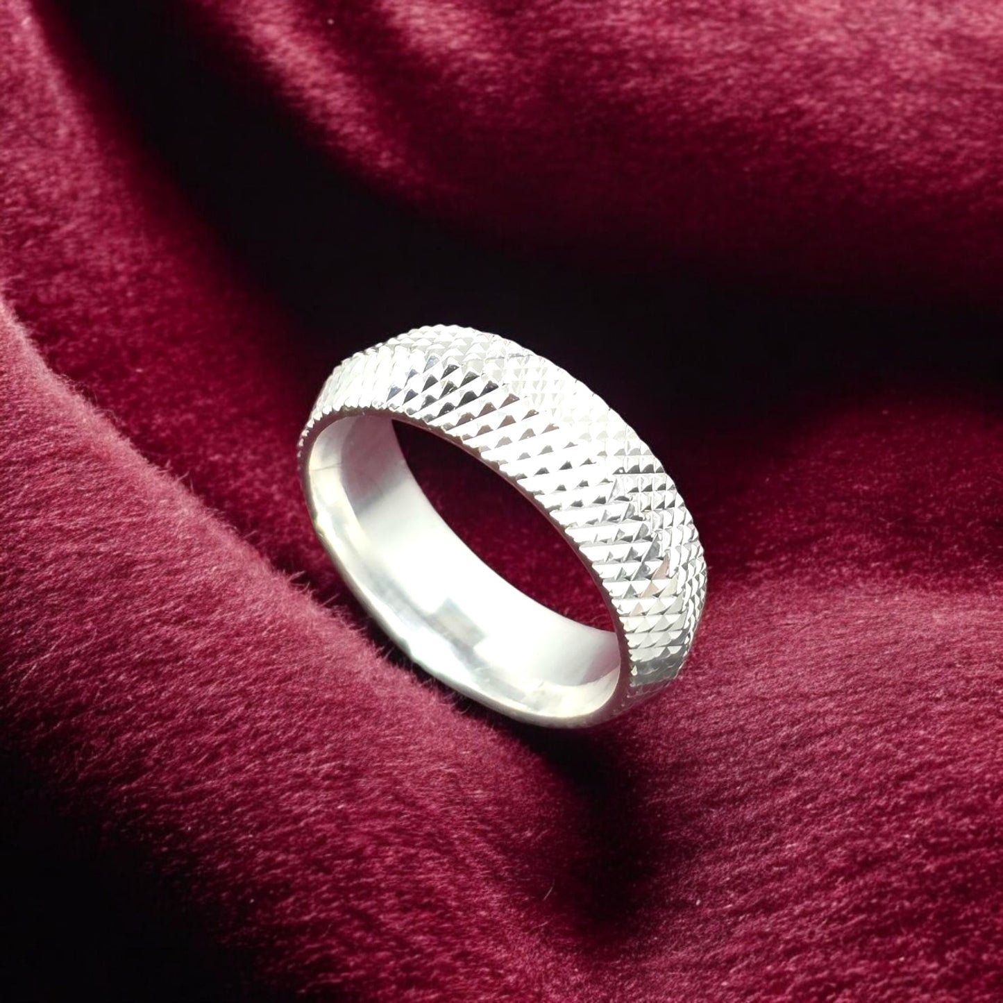 Pyramid Cut Dome Band for Ladies
