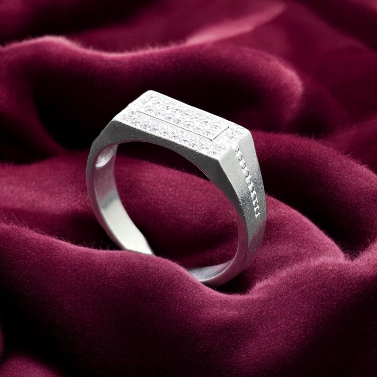 Twin Brick CZ Gents Ring