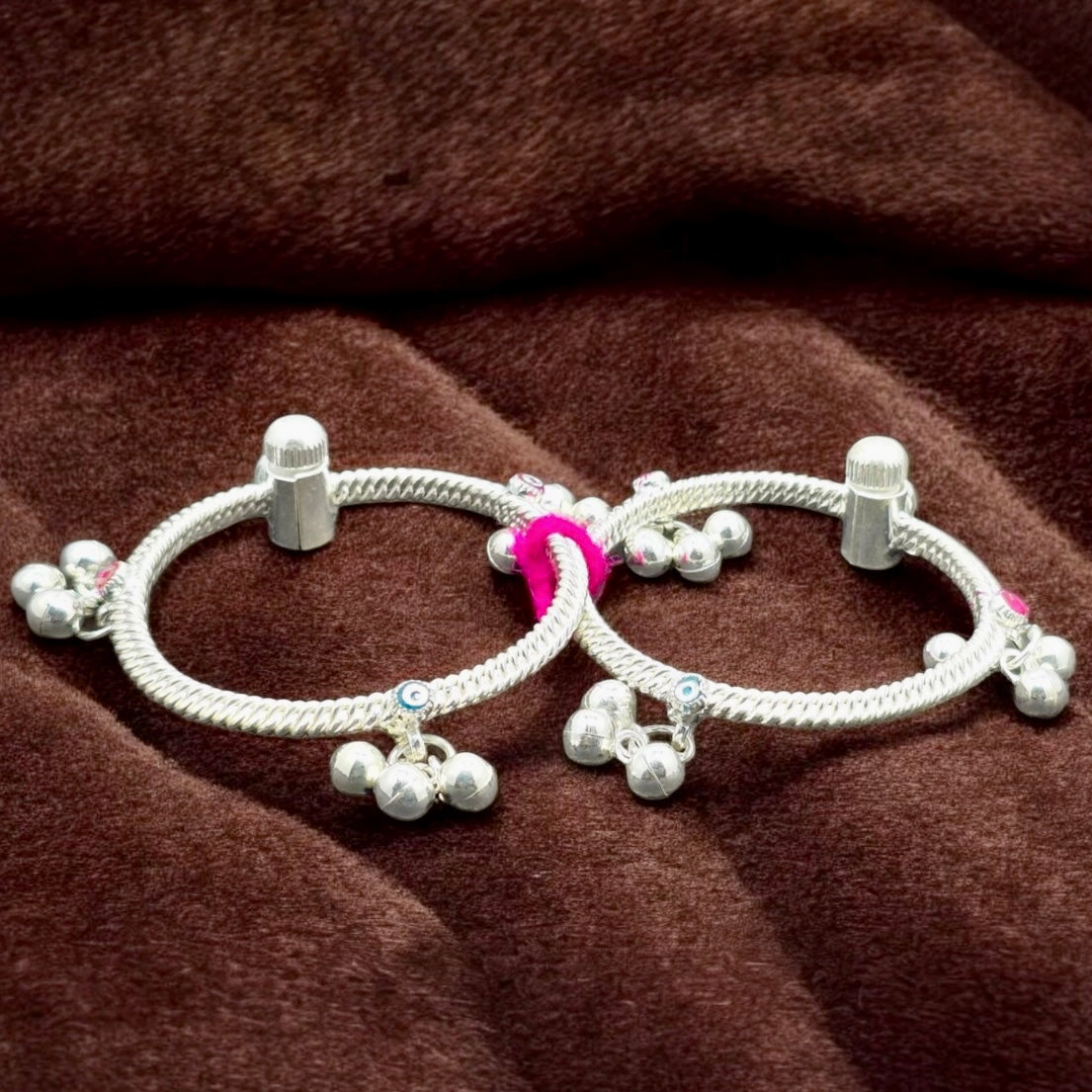 Baby Silver Leg Kada – Gentle Elegance for Little Ankles (Pair)