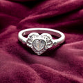 Classic Diamond Heart Halo Ladies Ring