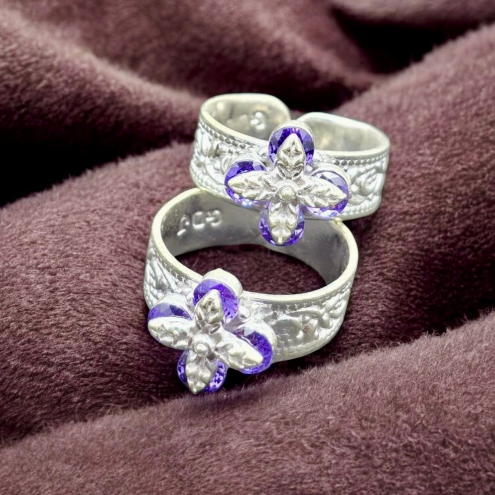 Floral Designer Toe Rings