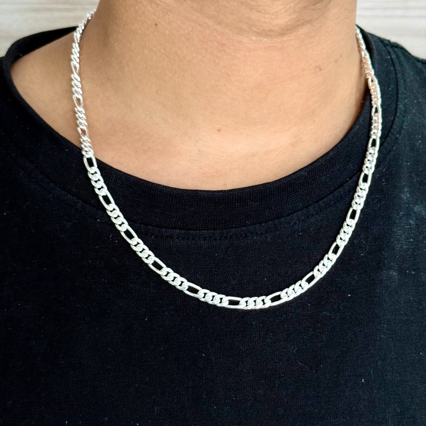 Men’s Silver Figaro Chain – Signature Shine 20 Inches