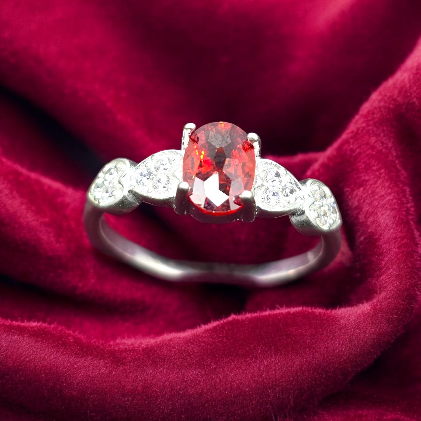 Crimson Elegance  Ladies  Ring
