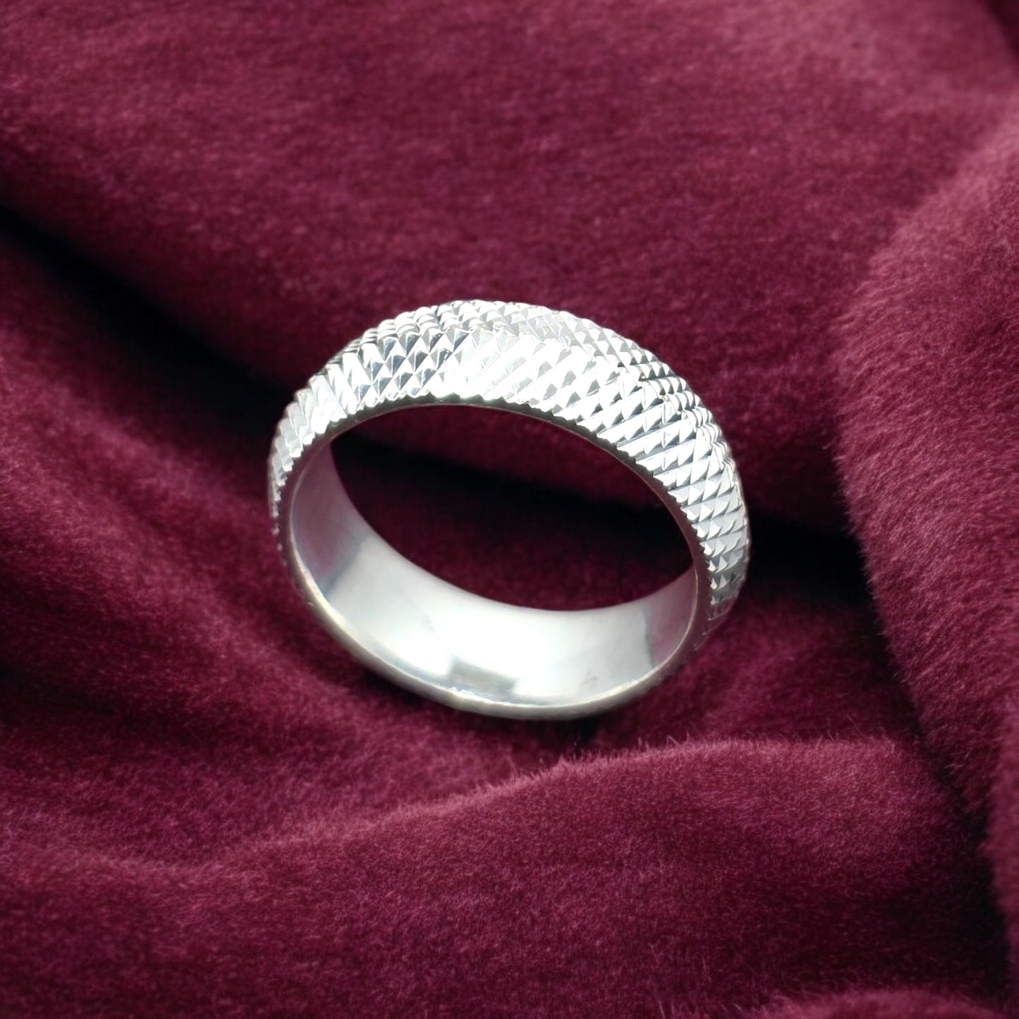 Pyramid Cut Dome Band for Ladies