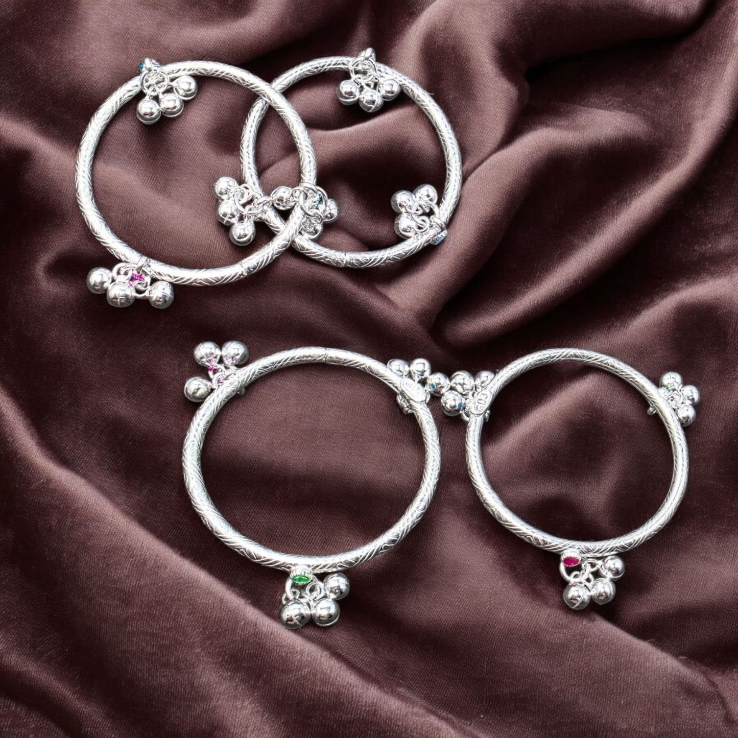 Traditional Baby Leg Kada with Ghungroos (Pair)