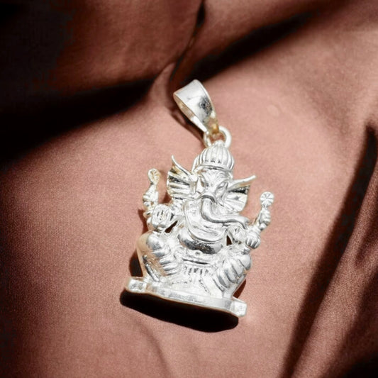 Seated Lord Ganesha Silver Pendant – Blessings of Wisdom & Prosperity