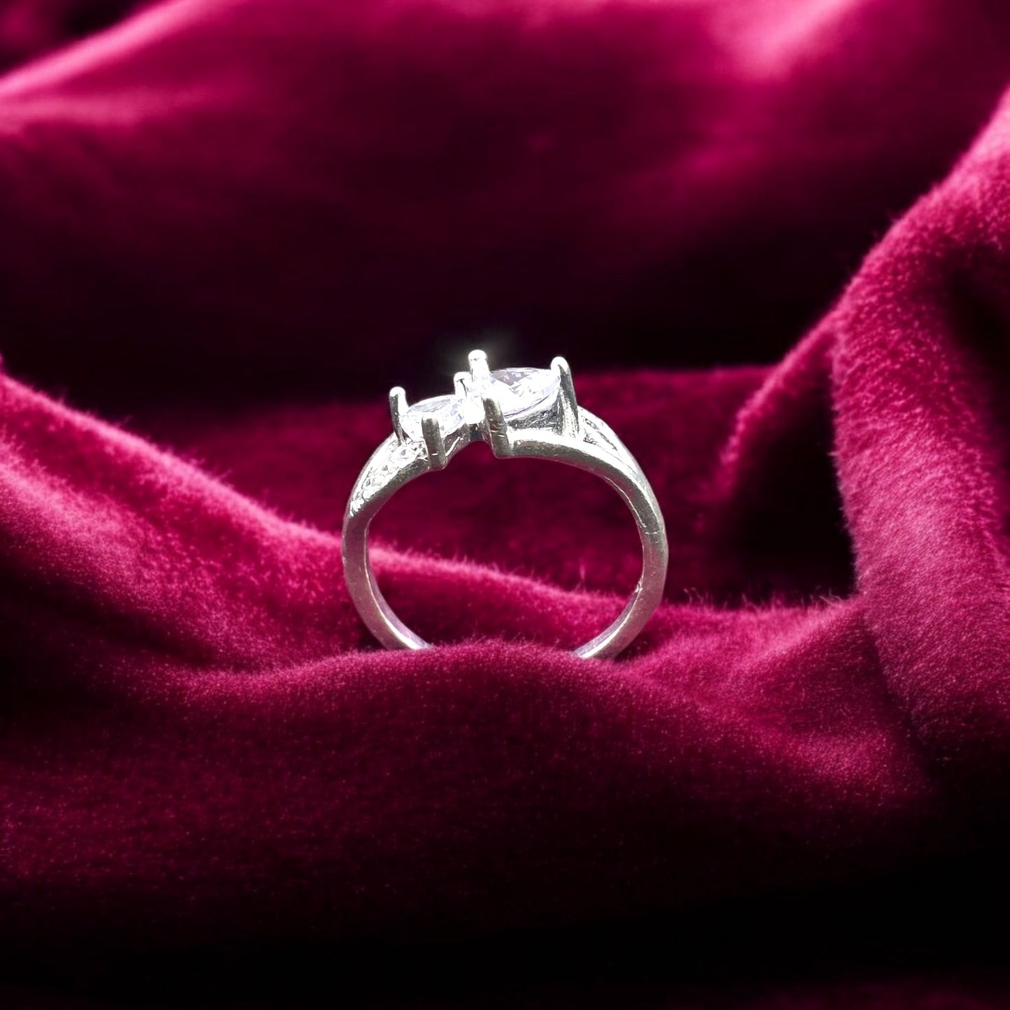 Twin Heart CZ  Ladies  Ring