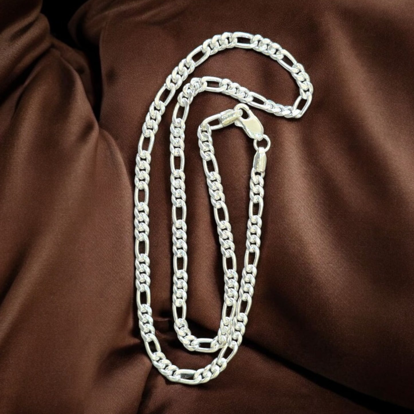 Men’s Silver Figaro Chain – Signature Shine 20 Inches