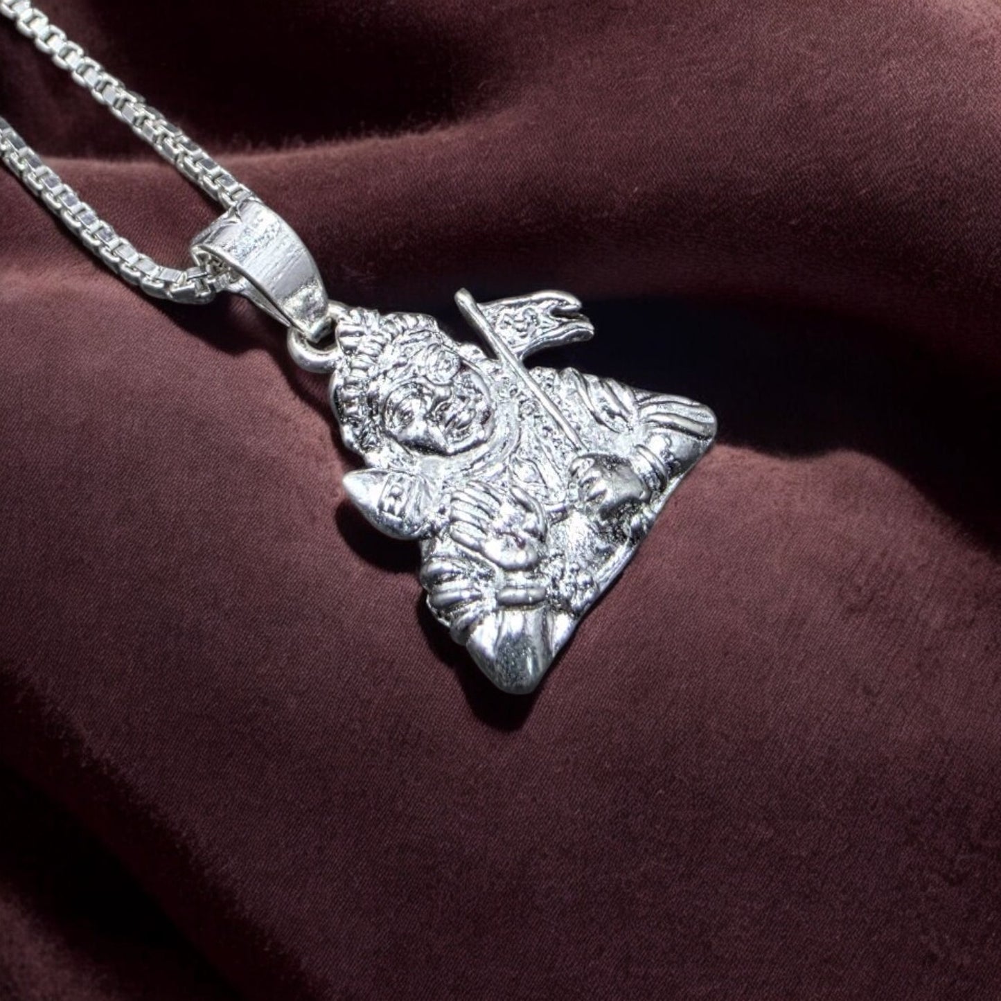 Lord Kartikeya Silver Pendant