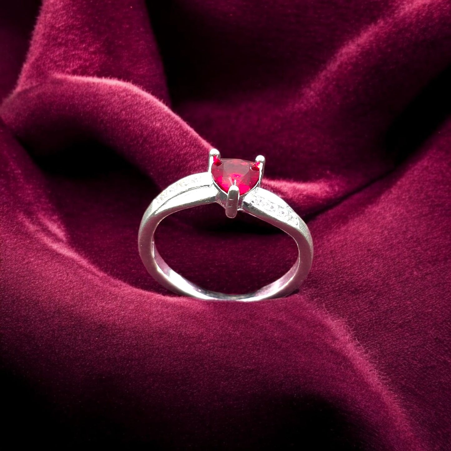 Red Heart Sparkle Ladies Ring