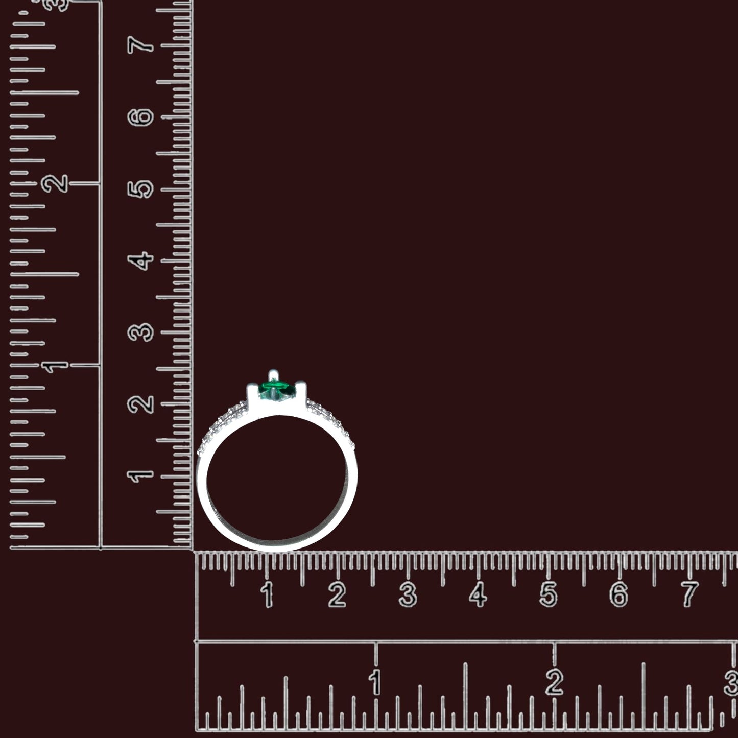 Emerald Heart Crown Ladies Ring