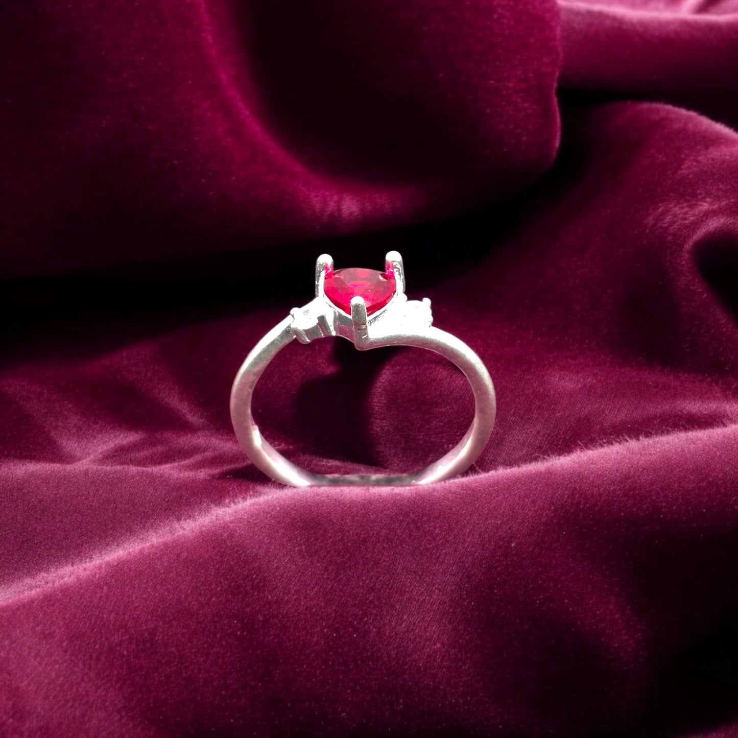 Red Heart Sparkle Ladies Ring