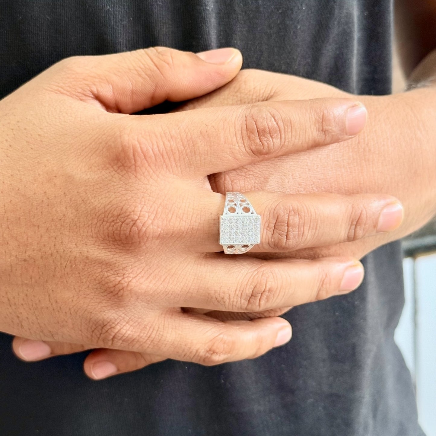 Majestic CZ Frame Gents Ring