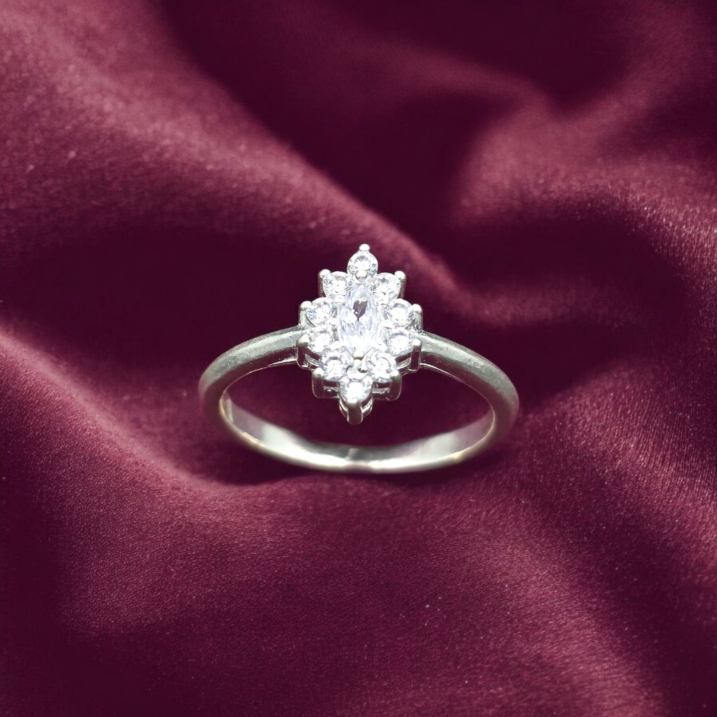 Marquise Cluster Bloom Ladies Ring