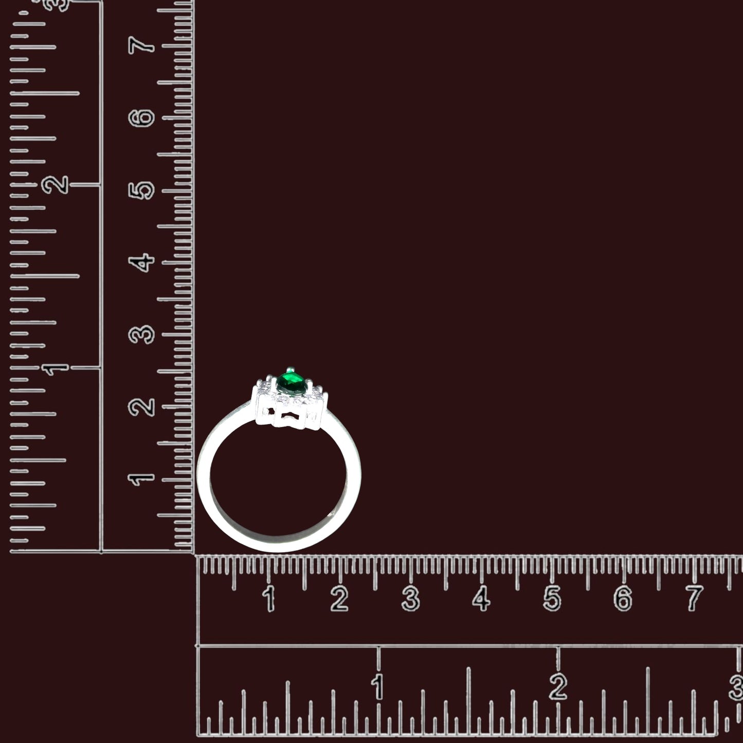 Emerald Teardrop Floral Ladies Ring