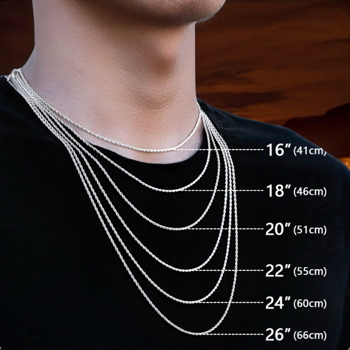 Men’s Silver Figaro Chain – Signature Shine 20 Inches