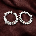 Baby Silver Anklets with Multicolour Stones & Ghungroos (Pair)