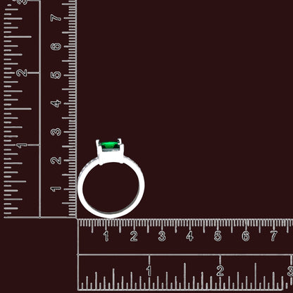 Emerald Square Solitaire Ladies Ring