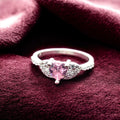 Pink Heart Sparkle Ladies Ring