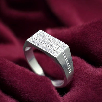 Twin Brick CZ Gents Ring