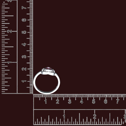 Pink Diamond Heart Halo Ladies Ring