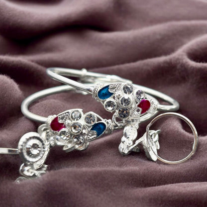 Baby hand kada with finger ring (Pair)