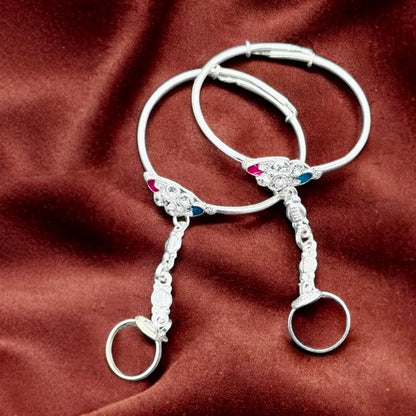 Baby hand kada with finger ring (Pair)