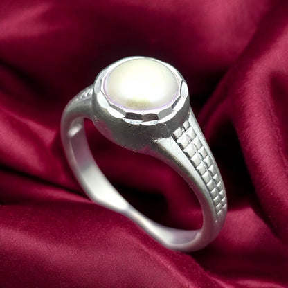 Pearl Crown Gents Ring