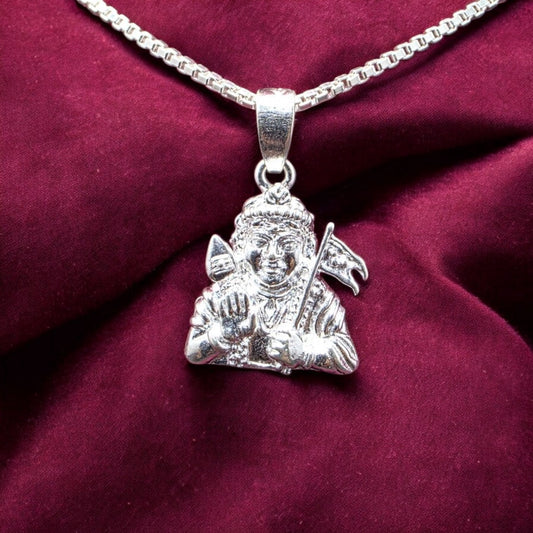 Lord Kartikeya Silver Pendant
