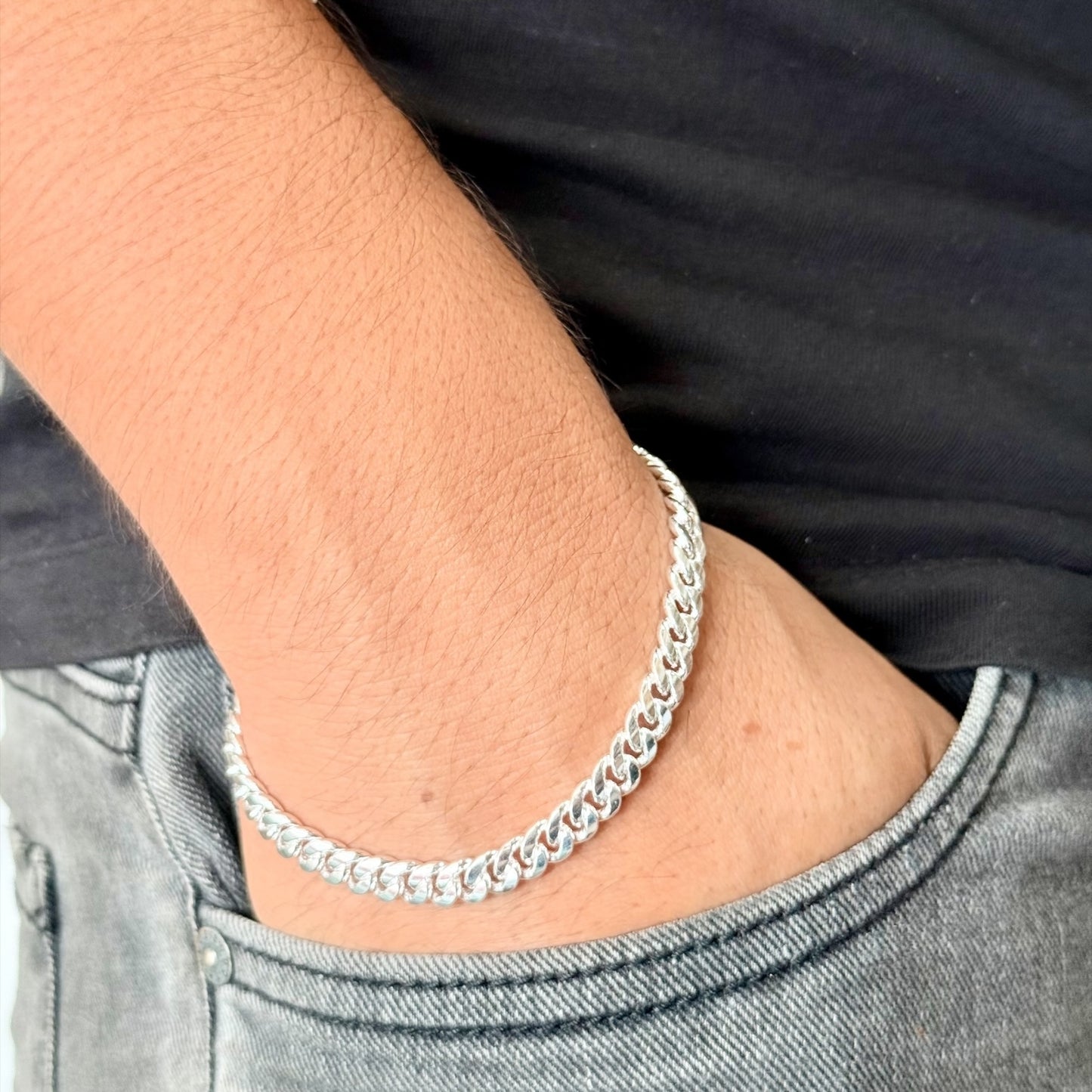 Men’s Silver Curb Bracelet – Everyday Classic