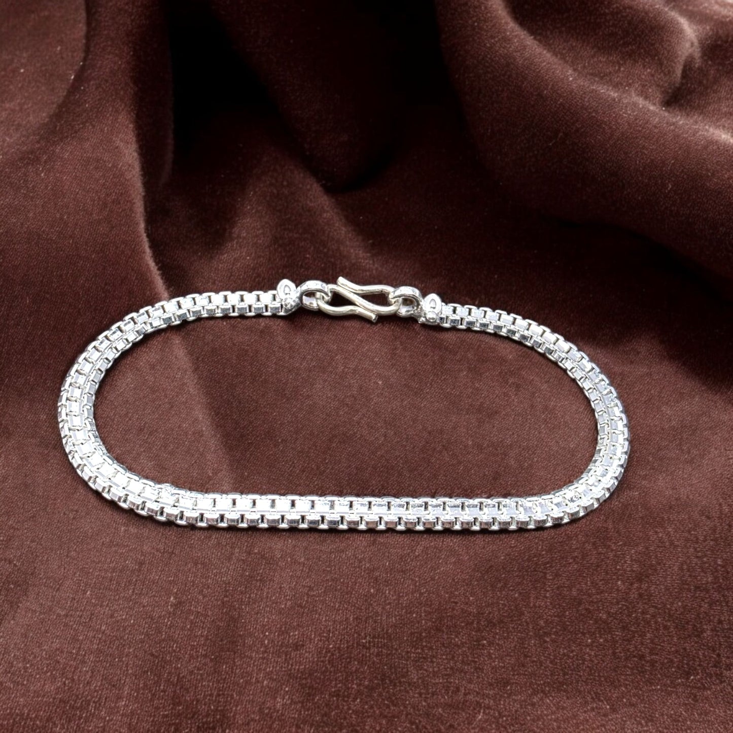 Classic Box Link Silver Bracelet