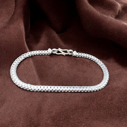 Classic Box Link Silver Bracelet