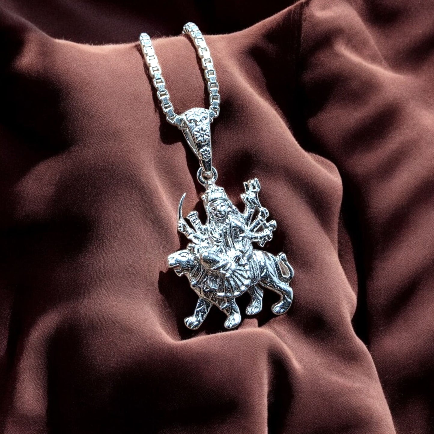Durga Devi Silver Pendant