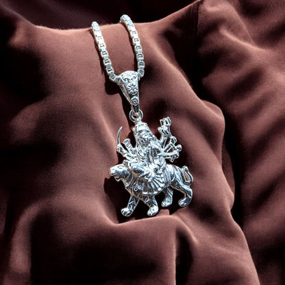 Durga Devi Silver Pendant