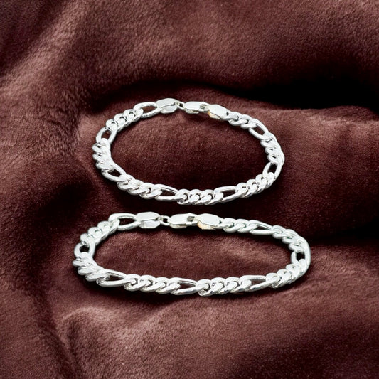 Men’s Silver Figaro Chain Bracelet