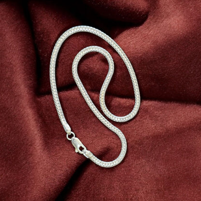 Men’s Premium Silver Snake Box Chain – Sleek Precision 20 Inches