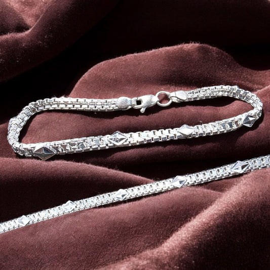 Royal Square Cut Silver Bracelet