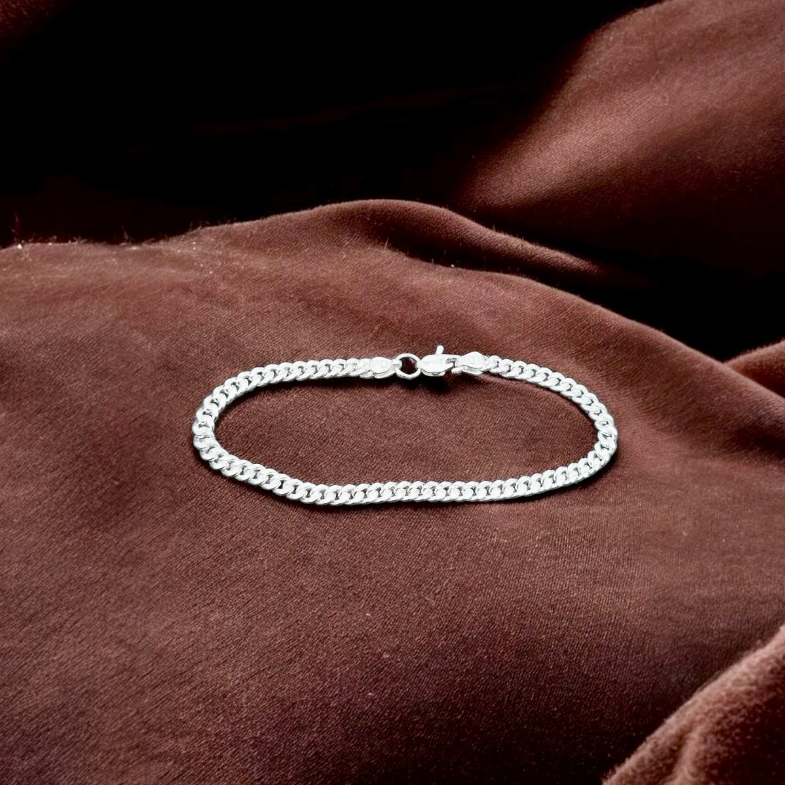 Men’s Bold Silver Curb Chain Bracelet
