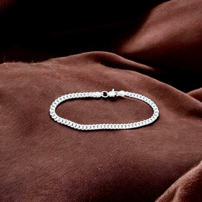 Men’s Bold Silver Curb Chain Bracelet