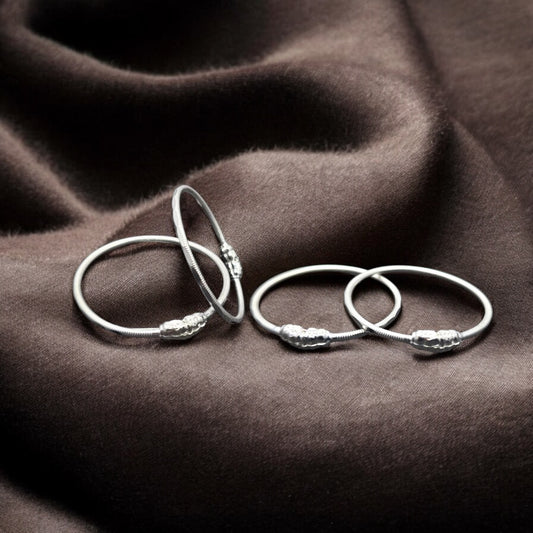 Traditional Baby Silver Hand Kada (Pair)