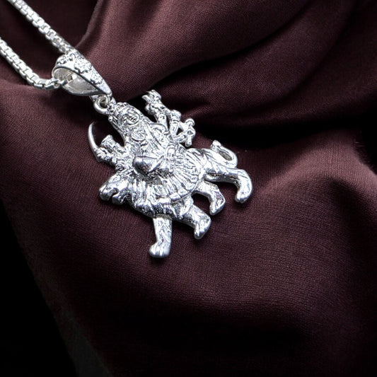 Durga Devi Silver Pendant