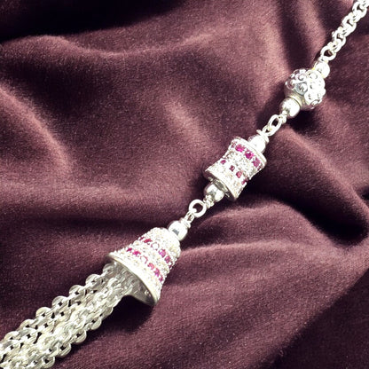 Ghungroo Tassel Silver Set