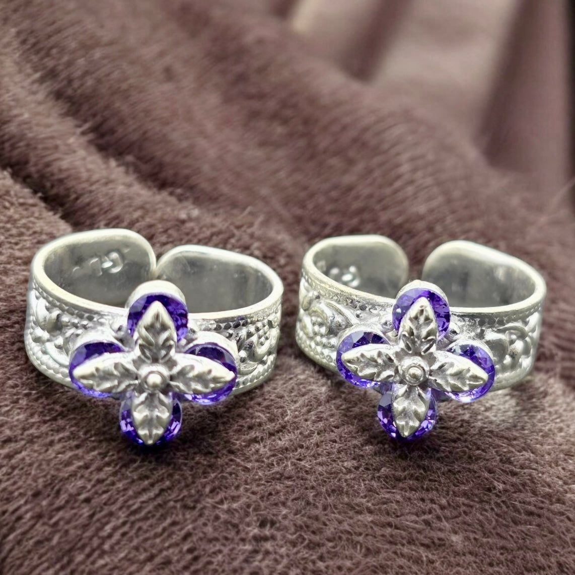 Floral Designer Toe Rings