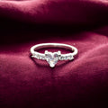 Crystal Heart Solitaire Ladies Ring