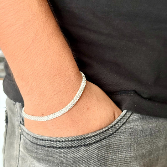 Classic Box Link Silver Bracelet