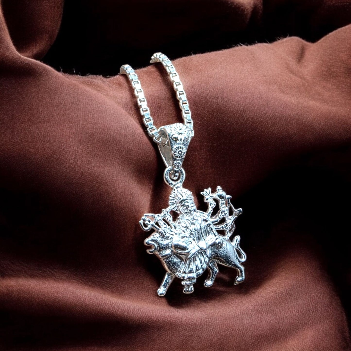 Durga Devi Silver Pendant