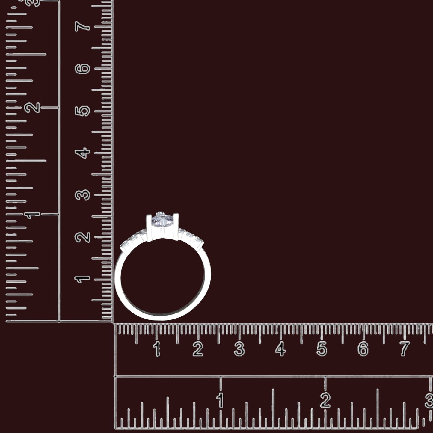 Crystal Heart Solitaire Ladies Ring