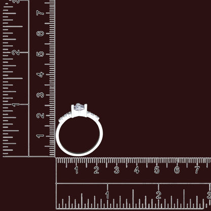 Crystal Heart Solitaire Ladies Ring