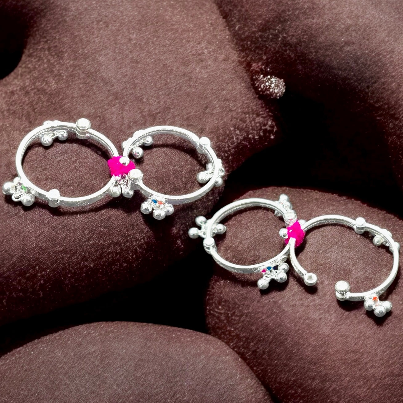 Baby Silver Leg Kada – Gentle Elegance for Little Ankles (Pair)