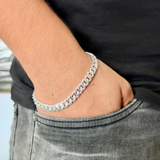 Men’s Heavy Silver Cuban Bracelet – Premium Edition